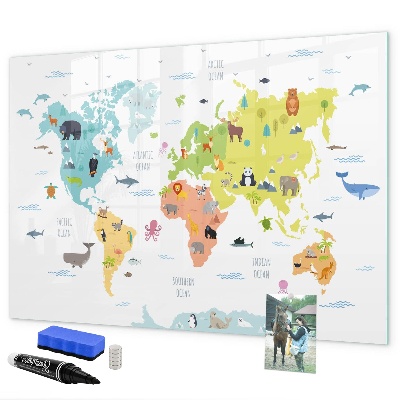 Tablica do rysowania magnetyczna Interaktywna mapa świata do personalizacji