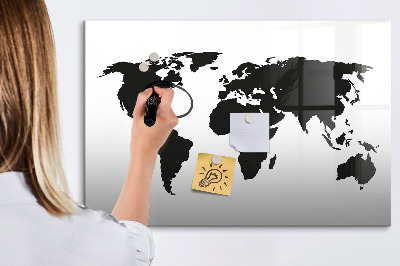 Tablica magnetyczna z pisakiem Mapa świata z miejscami wspomnień