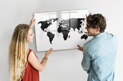 Tablica magnetyczna z pisakiem Mapa świata z miejscami wspomnień