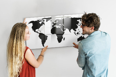 Tablica magnetyczna z pisakiem Mapa świata z miejscami wspomnień