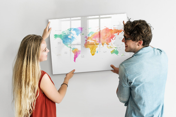 Magnetyczna tablica do rysowania Mapa wspomnień z osobistymi zdjęciami