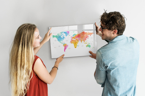 Magnetyczna tablica do rysowania Mapa wspomnień z osobistymi zdjęciami