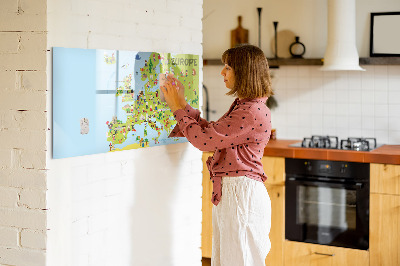 Tablica magnetyczna z pisakiem Interaktywna mapa Europy do zaznaczania podróży