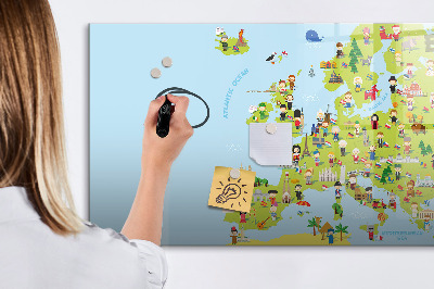 Tablica magnetyczna z pisakiem Interaktywna mapa Europy do zaznaczania podróży
