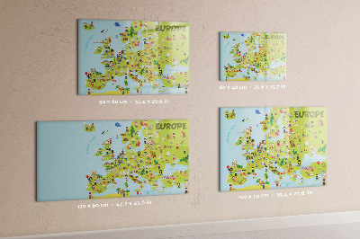Tablica magnetyczna z pisakiem Interaktywna mapa Europy do zaznaczania podróży