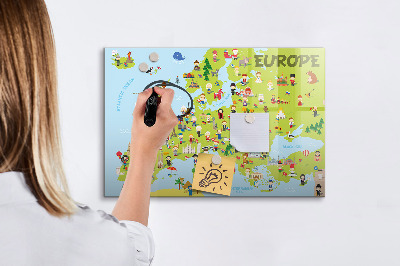 Tablica magnetyczna z pisakiem Interaktywna mapa Europy do zaznaczania podróży