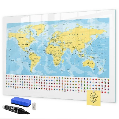 Magnetyczna tablica do rysowania Mapa świata do personalizacji i wspomnień