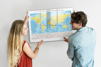Magnetyczna tablica do rysowania Mapa świata do personalizacji i wspomnień