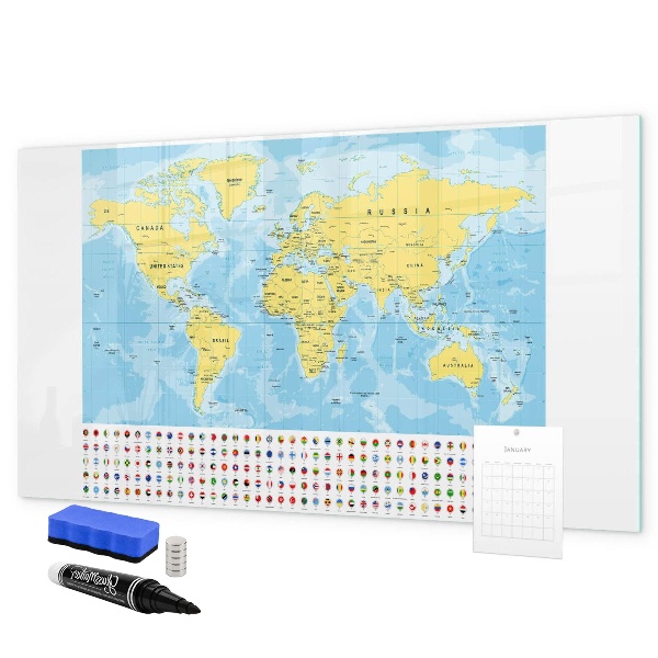 Magnetyczna tablica do rysowania Mapa świata do personalizacji i wspomnień