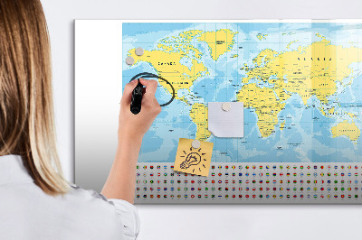 Magnetyczna tablica do rysowania Mapa świata do personalizacji i wspomnień