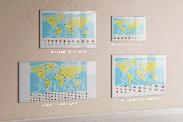 Magnetyczna tablica do rysowania Mapa świata do personalizacji i wspomnień