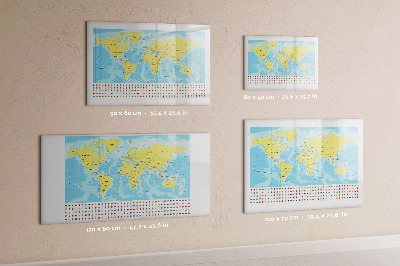 Magnetyczna tablica do rysowania Mapa świata do personalizacji i wspomnień