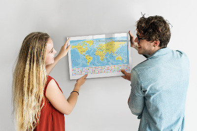 Magnetyczna tablica do rysowania Mapa świata do personalizacji i wspomnień