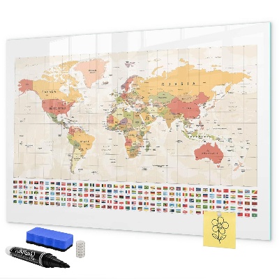 Magnetyczna tablica do rysowania Mapa świata do personalizacji zdjęć