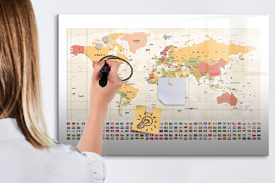 Magnetyczna tablica do rysowania Mapa świata do personalizacji zdjęć