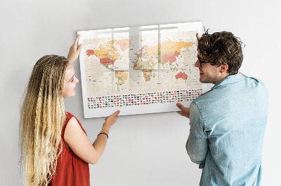 Magnetyczna tablica do rysowania Mapa świata do personalizacji zdjęć