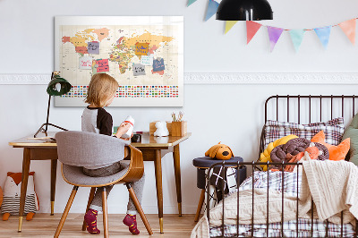 Magnetyczna tablica do rysowania Mapa świata do personalizacji zdjęć