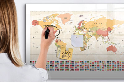 Magnetyczna tablica do rysowania Mapa świata do personalizacji zdjęć