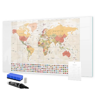 Magnetyczna tablica do rysowania Mapa świata do personalizacji zdjęć