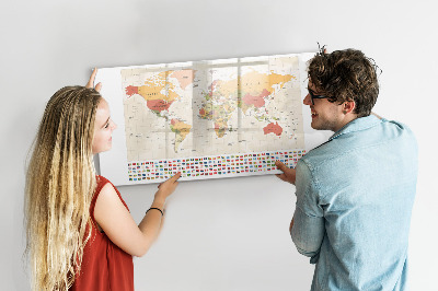 Magnetyczna tablica do rysowania Mapa świata do personalizacji zdjęć