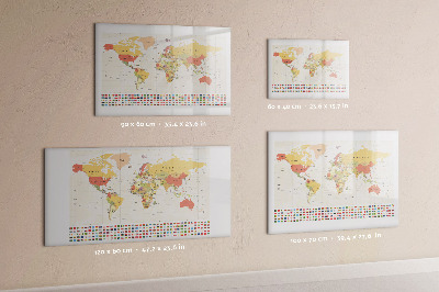 Magnetyczna tablica do rysowania Mapa świata do personalizacji zdjęć