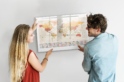 Magnetyczna tablica do rysowania Mapa świata do personalizacji zdjęć