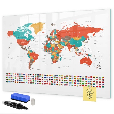Tablica magnetyczna z pisakiem Interaktywna mapa świata z zdjęciami