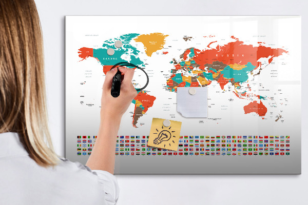Tablica magnetyczna z pisakiem Interaktywna mapa świata z zdjęciami