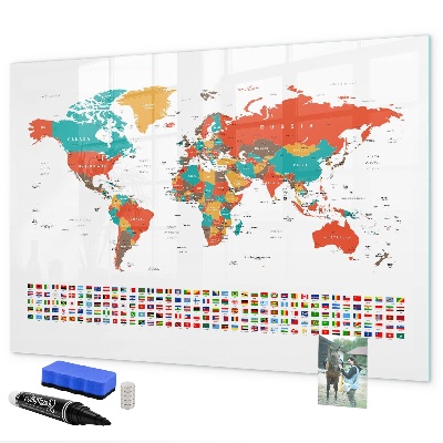 Tablica magnetyczna z pisakiem Interaktywna mapa świata z zdjęciami