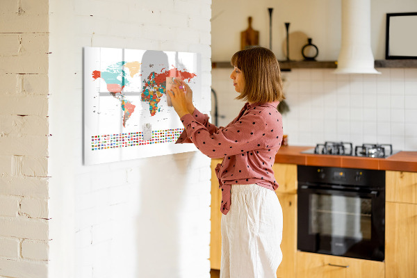 Tablica magnetyczna z pisakiem Interaktywna mapa świata z zdjęciami