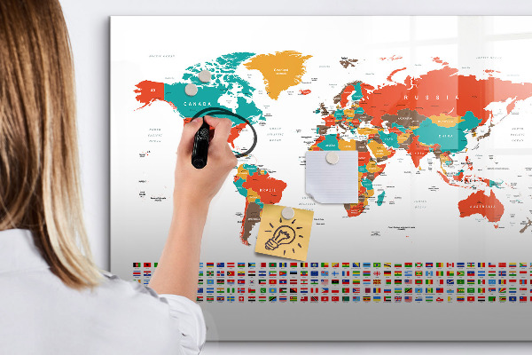 Tablica magnetyczna z pisakiem Interaktywna mapa świata z zdjęciami
