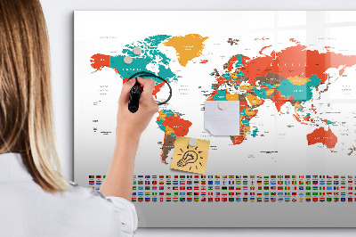 Tablica magnetyczna z pisakiem Interaktywna mapa świata z zdjęciami
