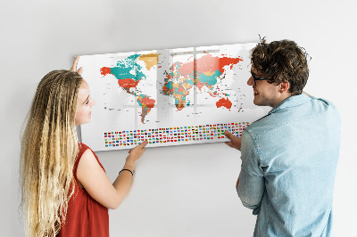 Tablica magnetyczna z pisakiem Interaktywna mapa świata z zdjęciami