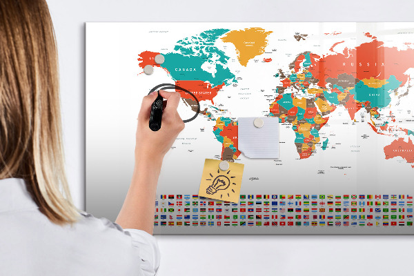 Tablica magnetyczna z pisakiem Interaktywna mapa świata z zdjęciami