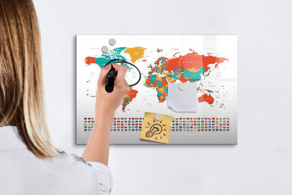 Tablica magnetyczna z pisakiem Interaktywna mapa świata z zdjęciami