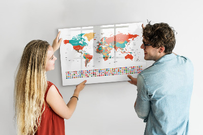 Tablica magnetyczna z pisakiem Interaktywna mapa świata z zdjęciami