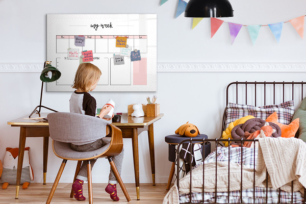 Tablica magnetyczna z pisakiem Planer tygodniowy z miejscem na zdjęcia