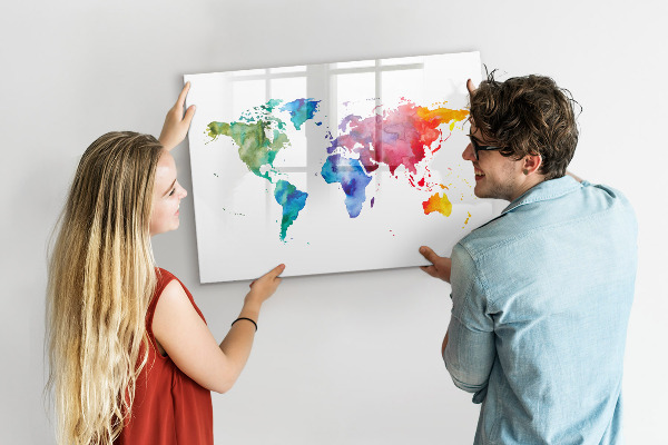 Magnetyczna tablica do rysowania Kolorowa mapa do wspomnień i notatek