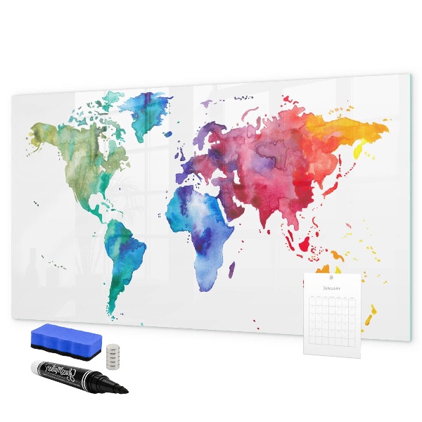 Magnetyczna tablica do rysowania Kolorowa mapa do wspomnień i notatek