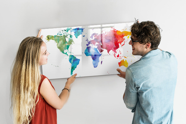 Magnetyczna tablica do rysowania Kolorowa mapa do wspomnień i notatek