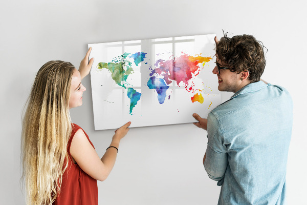 Magnetyczna tablica do rysowania Kolorowa mapa do wspomnień i notatek