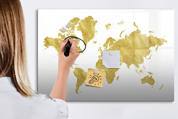 Tablica magnetyczna z pisakiem Mapa świata z miejscem na zdjęcia