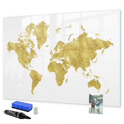Tablica magnetyczna z pisakiem Mapa świata z miejscem na zdjęcia
