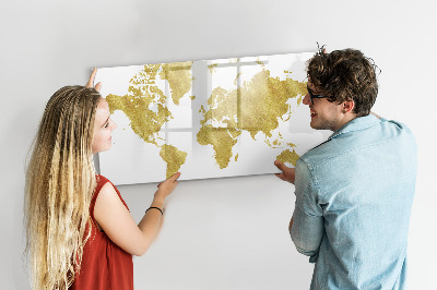 Tablica magnetyczna z pisakiem Mapa świata z miejscem na zdjęcia