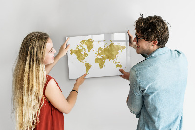 Tablica magnetyczna z pisakiem Mapa świata z miejscem na zdjęcia