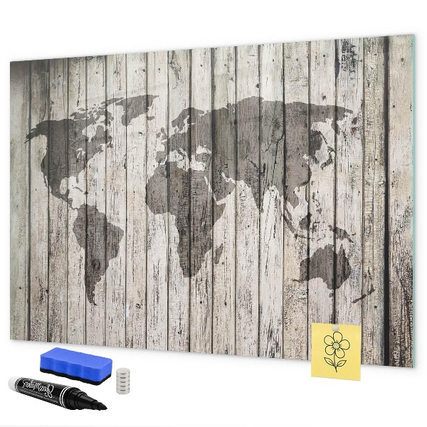 Tablica do rysowania magnetyczna Mapa świata z miejscem na zdjęcia