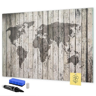 Tablica do rysowania magnetyczna Mapa świata z miejscem na zdjęcia