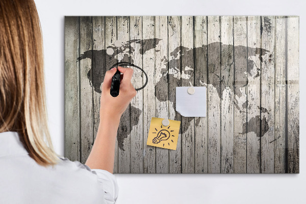 Tablica do rysowania magnetyczna Mapa świata z miejscem na zdjęcia