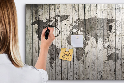 Tablica do rysowania magnetyczna Mapa świata z miejscem na zdjęcia