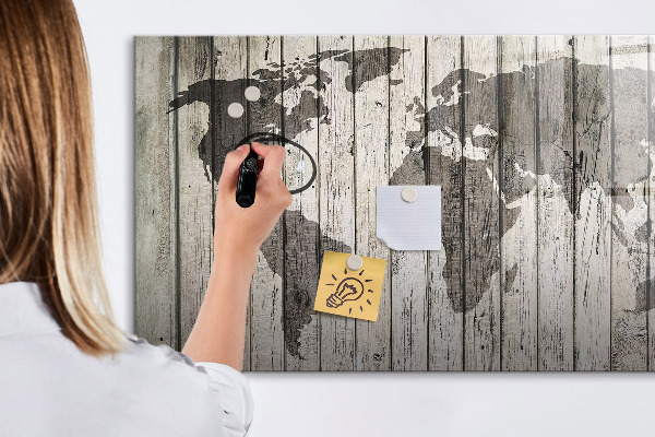Tablica do rysowania magnetyczna Mapa świata z miejscem na zdjęcia